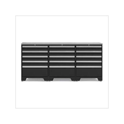 NewAge Garage Cabinets PRO Black 4-Piece Workbench Set with Stainless Steel Top