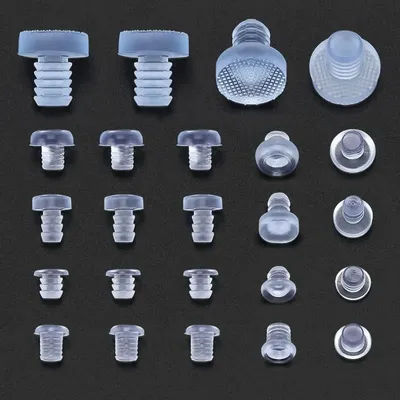 20pcs Transparent Rubber Screws Hole Plugs Anti collision Embedded Cabinet Door Bumpers Anti-slip Foot Pad Furniture Fasteners