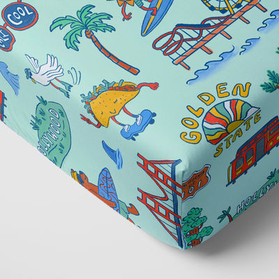 Golden State Fitted Crib Sheet - Standard