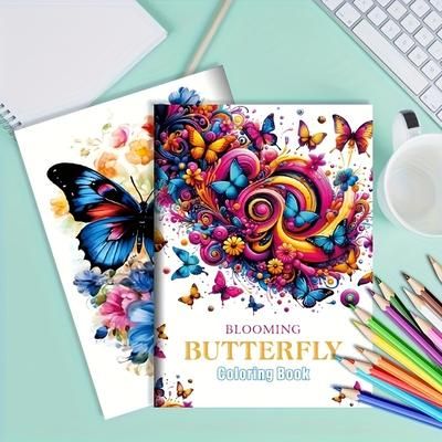 TEMU Blooming Coloring Book - Vibrant & Designs For Relaxation, Ideal For Adults & Teens, Perfect Gift For Christmas, Halloween, Birthdays | 20+ Pages, 10x7.87 Inches