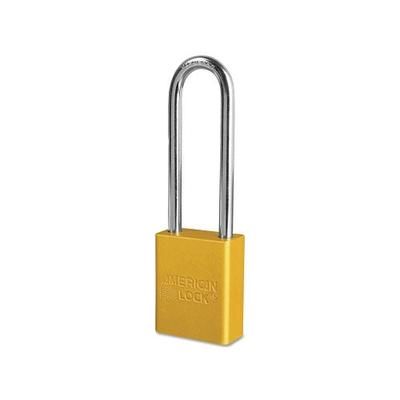 American Lock Solid Aluminum Padlocks, 1/4 in Dia, 3 in L X 3/4 in W, Yellow (045-A1107YLW)