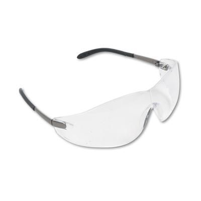 MCR Safety S2110BX Blackjack Wraparound Safety Glasses, Chrome Plastic Frame, Clear Lens - Box of 12 CRWS2110BX
