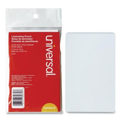 Universal Office Products 84679 Laminating Pouches, 5 mil, 5.5" x 3.5", Gloss Clear, 25/Pack - Pack of 25 UNV84679