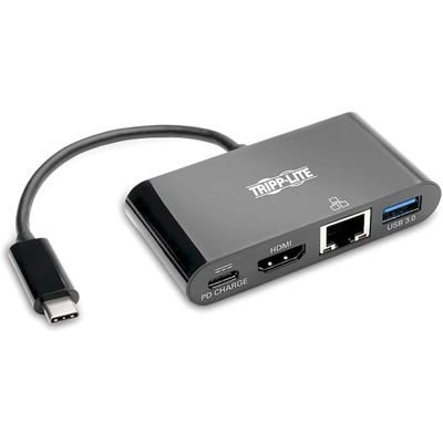 Tripp Lite U44406NH4GUB Multiport Adapter, Usb-C, 1-3/5"Wx3-1/5"Lx3/5"H, Black