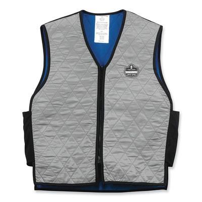 Ergodyne 12545 Chill-Its 6665 Embedded Polymer Cooling Vest with Zipper, Nylon/Polymer, X-Large, Gray, Ships in 1-3 Business Days EGO12545
