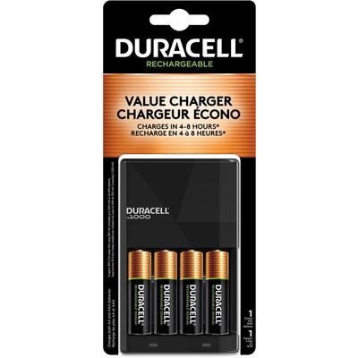 Duracell CEF14CT Ion Speed 1000 Battery Charger, 4/Carton, 8 Hour Charging, 120 V AC, 230 V AC Input, 3 V DC Output, AC Plug, 4, AA, AAA - Case of 4 D