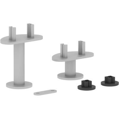 Lorell 90283 Adaptable Panel System L Connector Set, Steel, Silver - Set of 3 LLR90283
