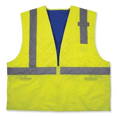 Ergodyne 12713 Chill-Its 6668 Class 2 Hi-Vis Safety Cooling Vest, Polymer, Medium, Lime, Ships in 1-3 Business Days EGO12713
