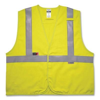 Ergodyne 21467 GloWear 8261FRHL Class 2 Dual Compliant FR Hook and Loop Safety Vest, 2X-Large/3X-Large, Lime, Ships in 1-3 Business Days EGO21467
