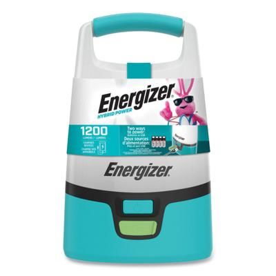 Energizer ENALUH28 Vision Hybrid Lantern, 4 AA (Sold Separately), 1 Rechargeable Lithium Ion (Sold Separately), Teal/White EVEENALUH28
