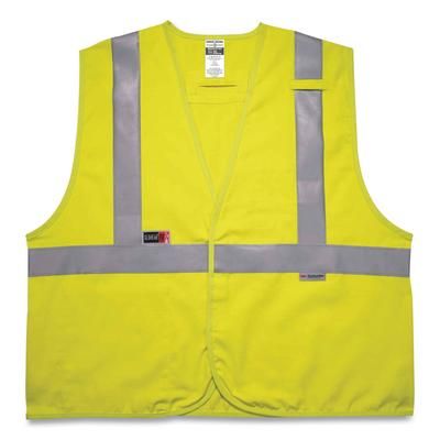 Ergodyne 21463 GloWear 8261FRHL Class 2 Dual Compliant FR Hook and Loop Safety Vest, Small/Medium, Lime, Ships in 1-3 Business Days