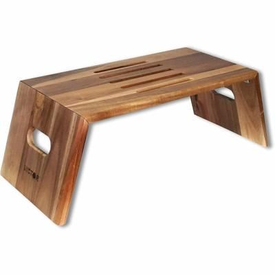 Victor DC075 High Rise Portable Folding Laptop Desk, 10 lb Load Capacity, 8.8" Height, Desk, Acacia Wood, Plywood, Natural VCTDC075