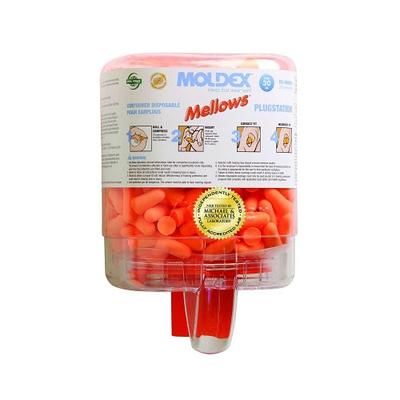 Moldex PlugStation(R) Earplug Dispenser, Disposable Plastic Bottle, Foam Earplugs, Bright Orange, Mellows(R) (507-6846)