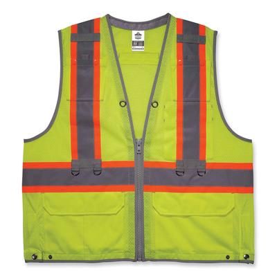 Ergodyne 24177 GloWear 8231TV Class 2 Hi-Vis Tool Tethering Safety Vest, Polyester, 2X-Large/3X-Large, Lime, Ships in 1-3 Business Days