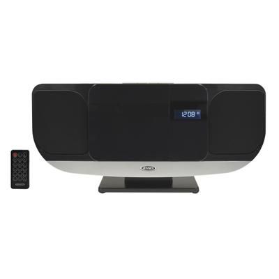 Jensen Bluetooth Jbs-215 Wall-Mountable Music System With Cd Player And Fm Radio, 9.1"h X 19.6"w X 4.9"d, Black