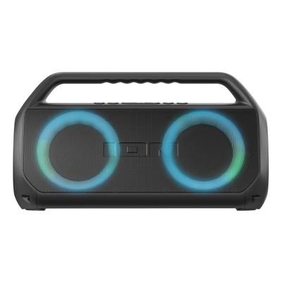 Ion Audio Uber Boom Ultra-Portable Bluetooth Boom Box With Speakerphone, Lights And Stereo-Link, 7-13/16"h X 14-1/4"w X 6-1/8"d, Black
