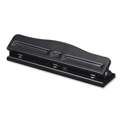 Oic Adjustable 3-Hole Punch, Black