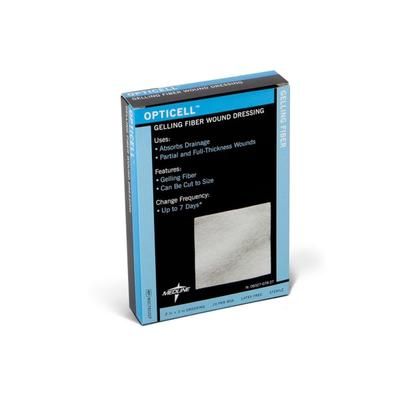 Medline Opticell Gelling Fiber Wound Dressings, 2" X 2", White, Pack Of 10