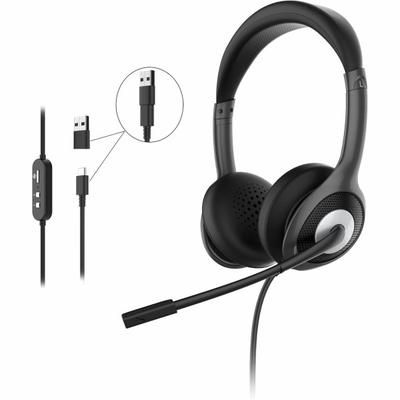 Morpheus 360 Connect Usb Stereo Headset With Boom Microphone - Noise Reduction Mic- Protein Leather Ear Cushions - In-Line Volume Controls - Mute Button - Black - Hs5600Su - Wired - Adjustable Headband - 32 Ohm - 20 Hz