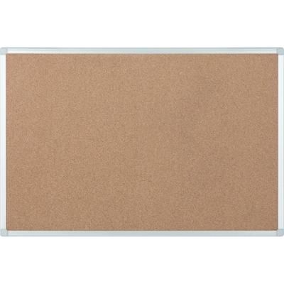 Bi-Silque Bi Silque Ayda Cork Bulletin Board, 24" X 36", Aluminum Frame With Silver Finish