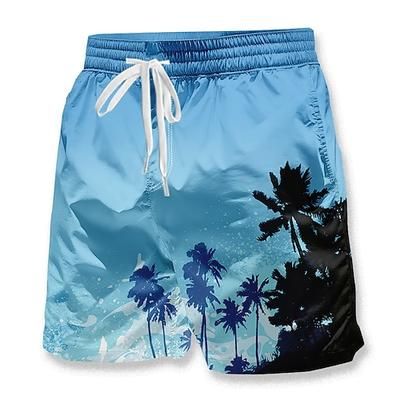 Per uomo Albero di Cocco Piante Tropicali Costumi da bagno Pantaloncini da mare Pantaloncini da Surf Misura del girovita medio Hawaiano Casual Vacanza Ferie Abbigliamento mare Tasche Laterali fodera