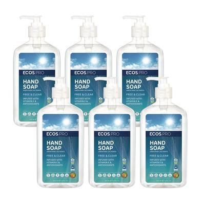 ECOS PRO Liquid Hand Soap, Free and Clear, 17 oz, 6/Carton (EOPPL96636CT)