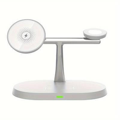 TEMU 3 In 1 Magnetic Wireless Charger Stand 15w Magnet Fast Charging Dock Station Holder Iphone 15/14/13/12 Pro Mini, For Iwatch Ultra/9/8/7/se/6/5/4/3/2, Airpods 3/2/pro