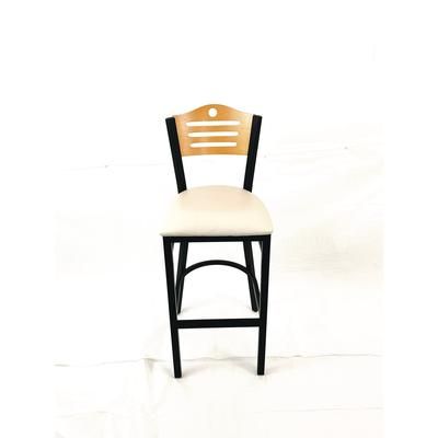 JMC Furniture Eagle Series Barstool, Supports Up to 300 lb, 28.5" Seat Height, Cream Seat, Natural Back, Black Base (JMCEBBVCRMD)