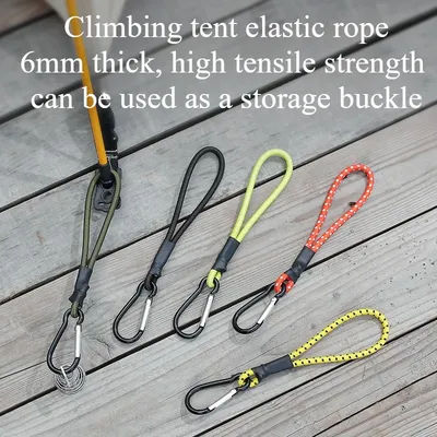 2pcs Outdoor Climbing Buckle Elastic Rope Elastic Rope Multi Functional Hook Strong Pulling Force Bold Camping Tent Accessories