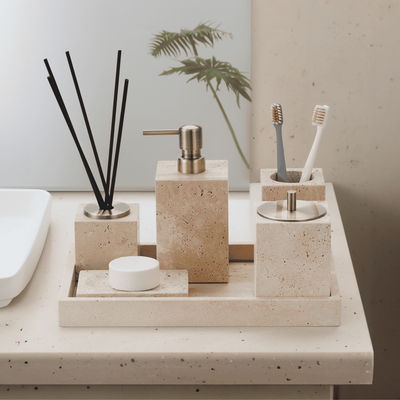 Golden Travertine Stone Bath Set | Default Title | MOD LIGHTING