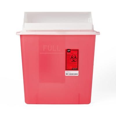 Kendall Patient Room Sharps Container with Counter-Balance Lid, Translucent Red, 3 gal., 1 EA (MDS705203H)