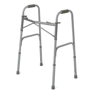 Medline Adult Bariatric Folding Walker, 2 Button, 650 lb. Capacity, Basic Steel, 1 EA (MDS86410XWB)
