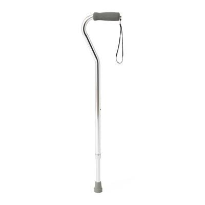 Medline Aluminum Fashion Cane with Offset Handle, Chrome, 1 EA (MDS86420CHRH1)