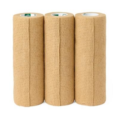 Medline Nonsterile Self-Adherent Latex Wrap, Tan, 6" x 5 yd. (15.2 cm x 4.6 m), 12/CS (PRM086006)