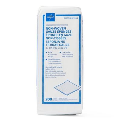 Medline Gauze Nonsterile Nonwoven 4-Ply Sponges, 3" x 3", 4000/CS (NON25334)