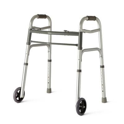Medline Guardian 2-Button Folding Youth Walker with 5" Wheels, 4/CS (G30758W)