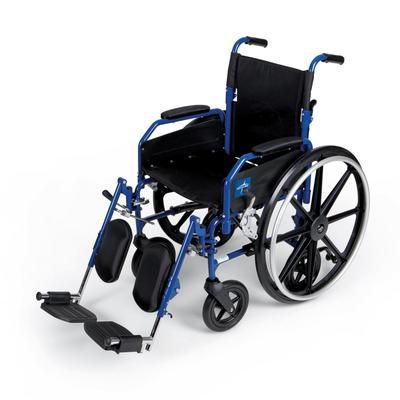 Medline Hybrid 2 Transport Wheelchair with Removable Desk-Length Arms and Swing-Away Elevating Footrests, 300 lb. Weight Capacity, 18" Width, 1/CS (MD
