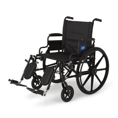 Medline K4 Extra-Wide Lightweight Wheelchair with Removable Desk-Length Arms and Elevating Leg Rests, 350 lb. Weight Capacity, 22" Width, 1 EA (MDS806