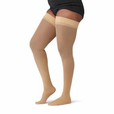 Curad Compression Hosiery, Thigh High, 20-30 mmHg, Tan, Size A (S), 1 EA (MDS1708ATH)