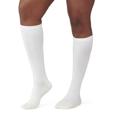 Curad Cushioned Compression Socks, Knee High, 15-20 mmHg, White, Size C (L), 1 EA (MDS1715CWH)