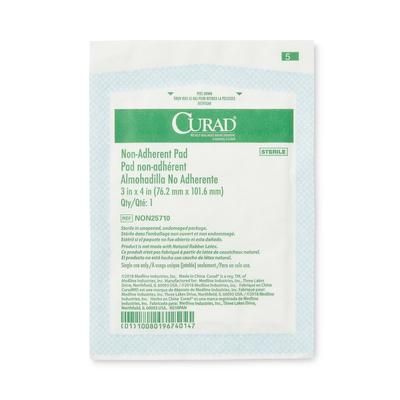 Curad Non-Adherent Dressing Pad, Sterile, 3" x 4", 100/BX (NON25710Z)
