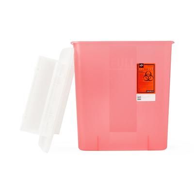 Medline Patient Room Sharps Container with Flap, Red, 3 gal., 10/CS (MDS705204)