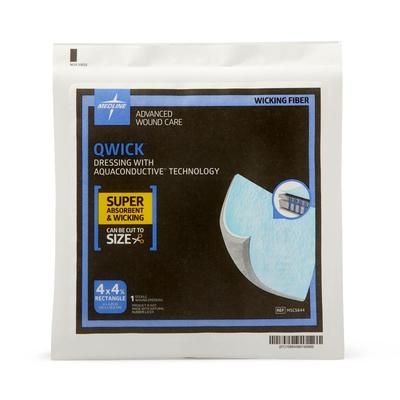 Medline Qwick Nonadhesive Dressing with Aquaconductive Technology, 4.25" x 4", 1 EA (MSC5844H)