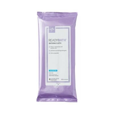 Medline ReadyBath Total Body Cleansing Standard Weight Washcloth, Fragrance Free, 8/Pack, 30/CS (MSC095305)