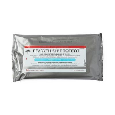 Medline ReadyFlush Protect Flushable Personal Cleansing Wipes with Dimethicone, 576/CS (MSC263811)