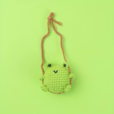 TEMU Handmade Car Mirror Hanging Ornament – Cute With , Braided Rope , Auto And Bag Decoration, Frog Decor