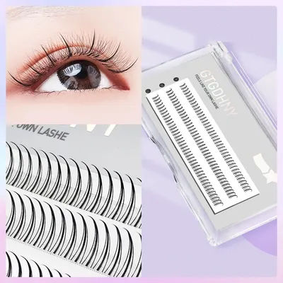 DIY A/M Shape Spikes Cluster Eyelash Extension Fish Tail Mix 3D Heat Bonded False Lashes Individual Makeup Natural Premade Fan
