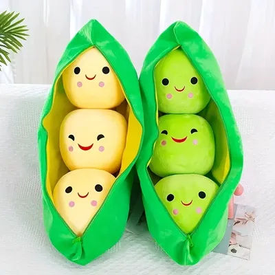 Cute Plush Peas Filled Plant Toy Creative Pea Children Kawaii Doll Bean Baby Pillow Cushion Girl Gift