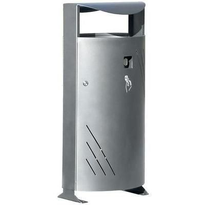 Poubelle Titan 95 L Acier Noir Martelé Av Cendrier Et Porte. - Benito