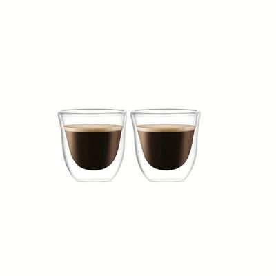 TEMU [2pcs Double-walled Coffee Mugs] 2-pack Double-walled Coffee Mugs,, Quench Resistant, Only, Multipurpose Glass Cups For , Juice, Beverages,